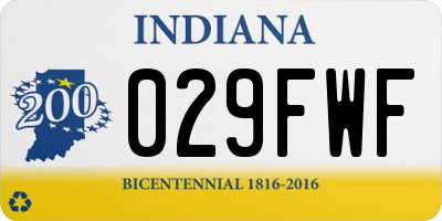 IN license plate 029FWF