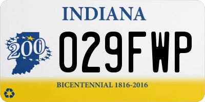 IN license plate 029FWP