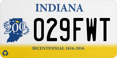 IN license plate 029FWT