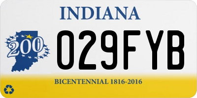 IN license plate 029FYB