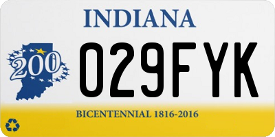 IN license plate 029FYK