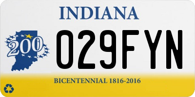 IN license plate 029FYN