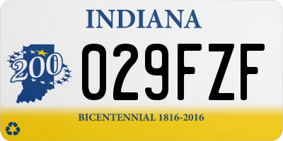 IN license plate 029FZF