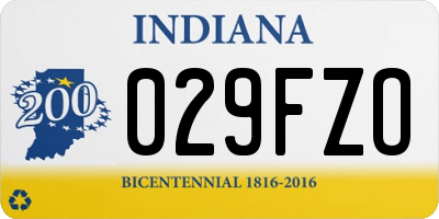 IN license plate 029FZO