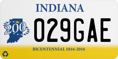 IN license plate 029GAE