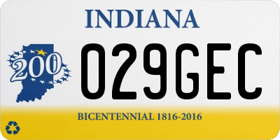 IN license plate 029GEC