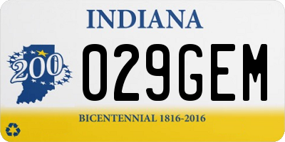 IN license plate 029GEM