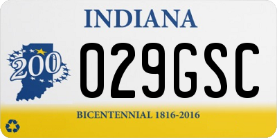 IN license plate 029GSC