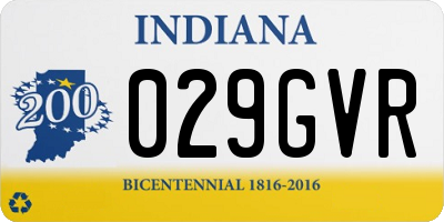 IN license plate 029GVR