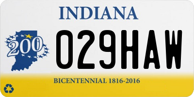 IN license plate 029HAW