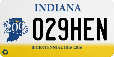 IN license plate 029HEN