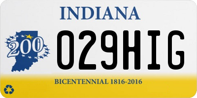IN license plate 029HIG