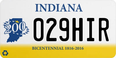 IN license plate 029HIR