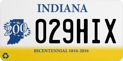 IN license plate 029HIX