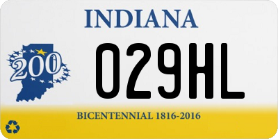 IN license plate 029HL