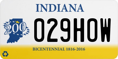 IN license plate 029HOW