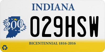IN license plate 029HSW