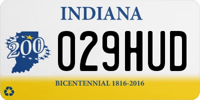 IN license plate 029HUD