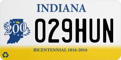 IN license plate 029HUN