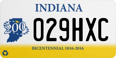 IN license plate 029HXC