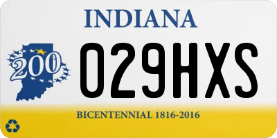 IN license plate 029HXS