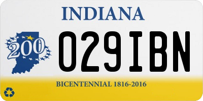 IN license plate 029IBN