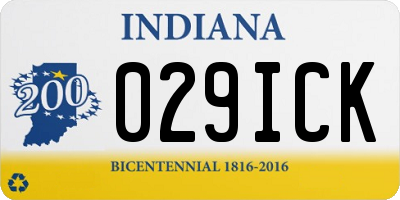 IN license plate 029ICK