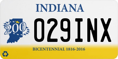 IN license plate 029INX