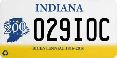 IN license plate 029IOC
