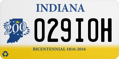 IN license plate 029IOH