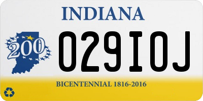 IN license plate 029IOJ