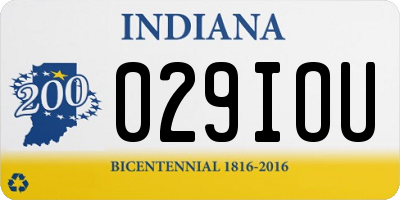 IN license plate 029IOU