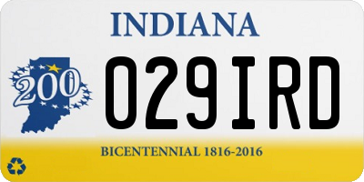 IN license plate 029IRD