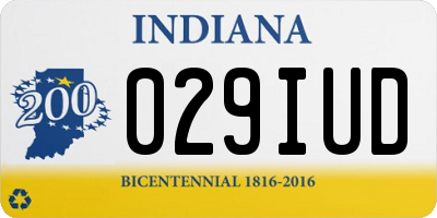 IN license plate 029IUD