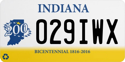IN license plate 029IWX