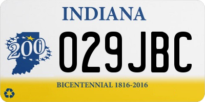 IN license plate 029JBC