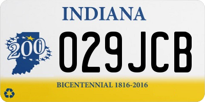 IN license plate 029JCB