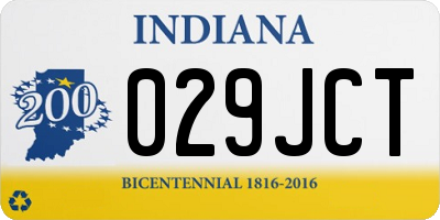 IN license plate 029JCT