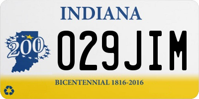 IN license plate 029JIM