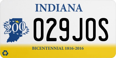 IN license plate 029JOS