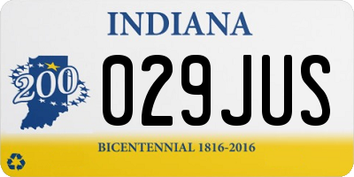 IN license plate 029JUS