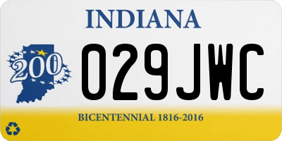 IN license plate 029JWC