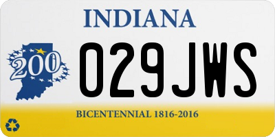 IN license plate 029JWS