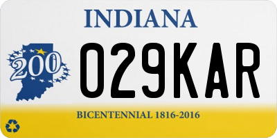 IN license plate 029KAR