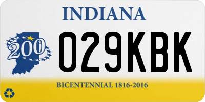 IN license plate 029KBK