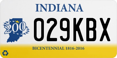 IN license plate 029KBX