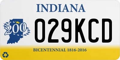 IN license plate 029KCD
