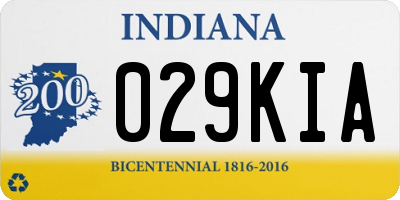 IN license plate 029KIA