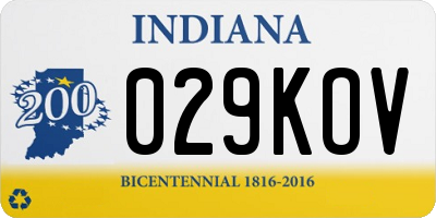 IN license plate 029KOV