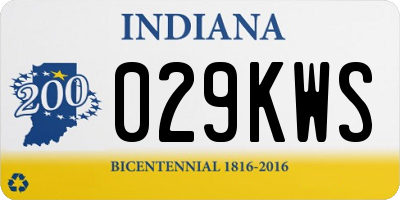 IN license plate 029KWS